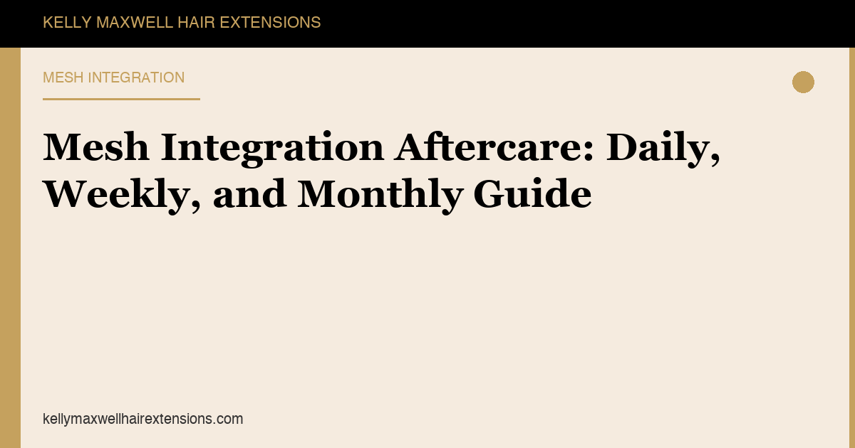 Mesh Integration Aftercare: Daily, Weekly, and Monthly Guide