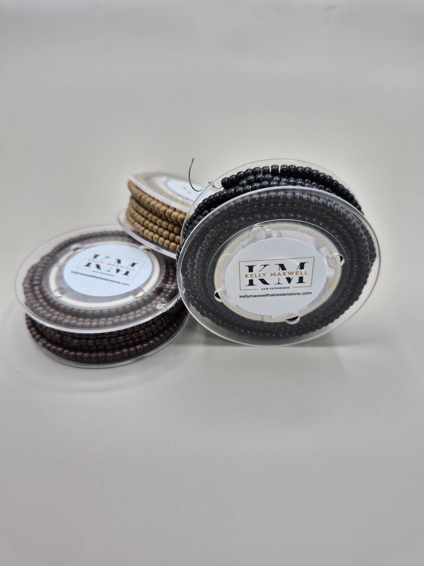 How to Master Hairlines bundle - pre looped brown nano beads, twisted metal loops, gold handle threader, brown X-large hole mesh, crochet hook and clear invisible thread