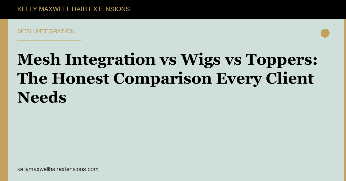 Mesh Integration vs Wigs vs Toppers: The Honest Comparison Every Client Needs