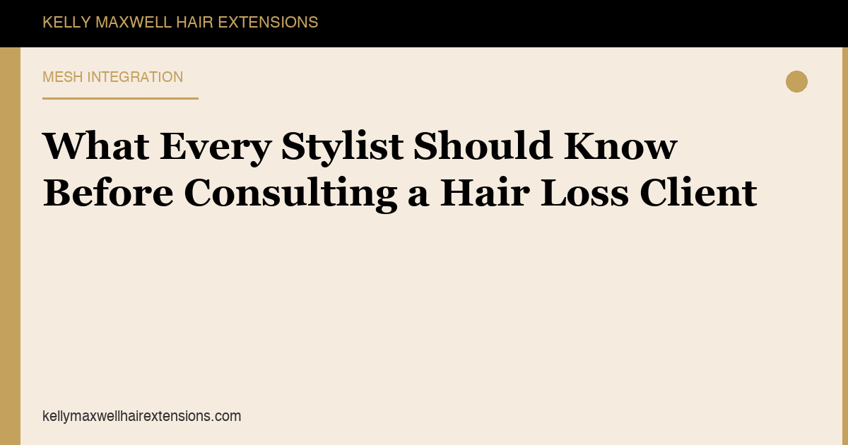 What Every Stylist Should Know Before Consulting a Hair Loss Client