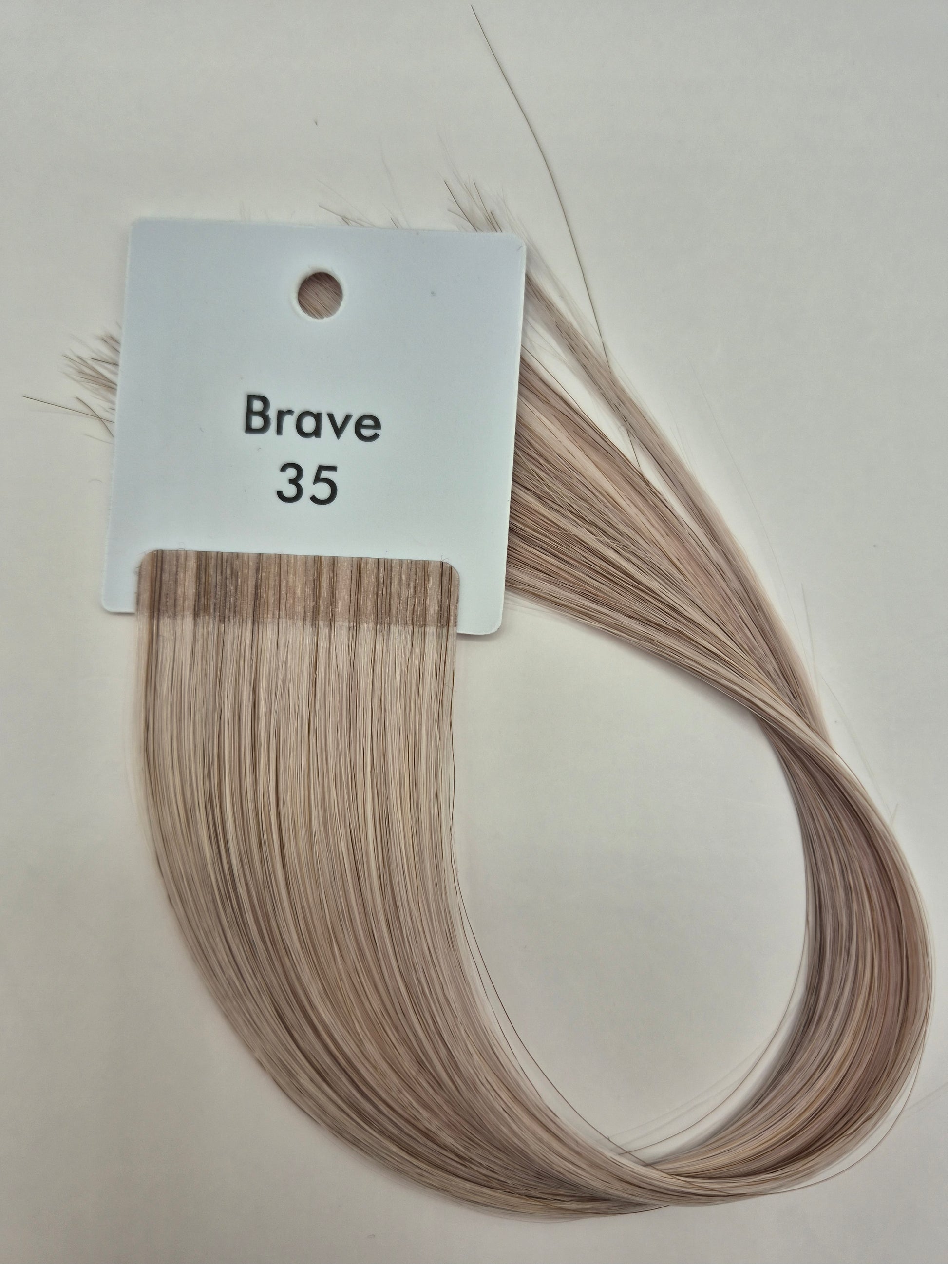 Brave swatch – shade swatch by Kelly Maxwell Hair Extensions